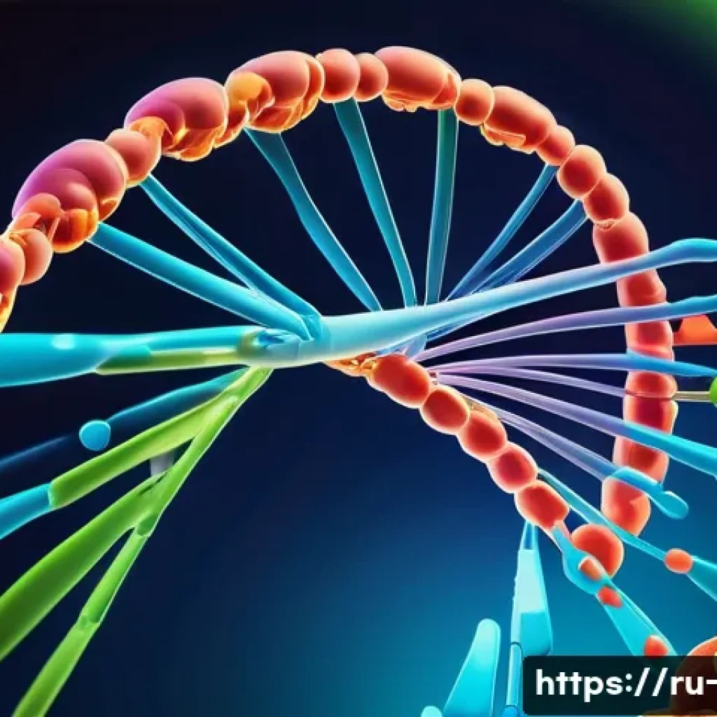 크리스퍼 유전자 가위 원리 - A detailed scientific illustration of the CRISPR-Cas9 system at work inside a human cell nucleus, sh...
