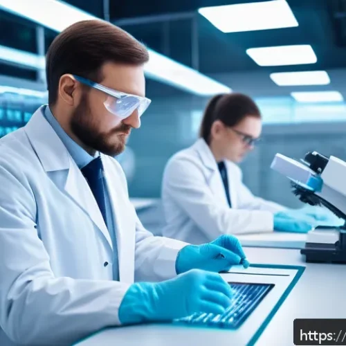 Home 33 생명공학과 유전자 편집 기술 - A cutting-edge Russian medical laboratory scene focused on gene therapy and CRISPR technology: scien...