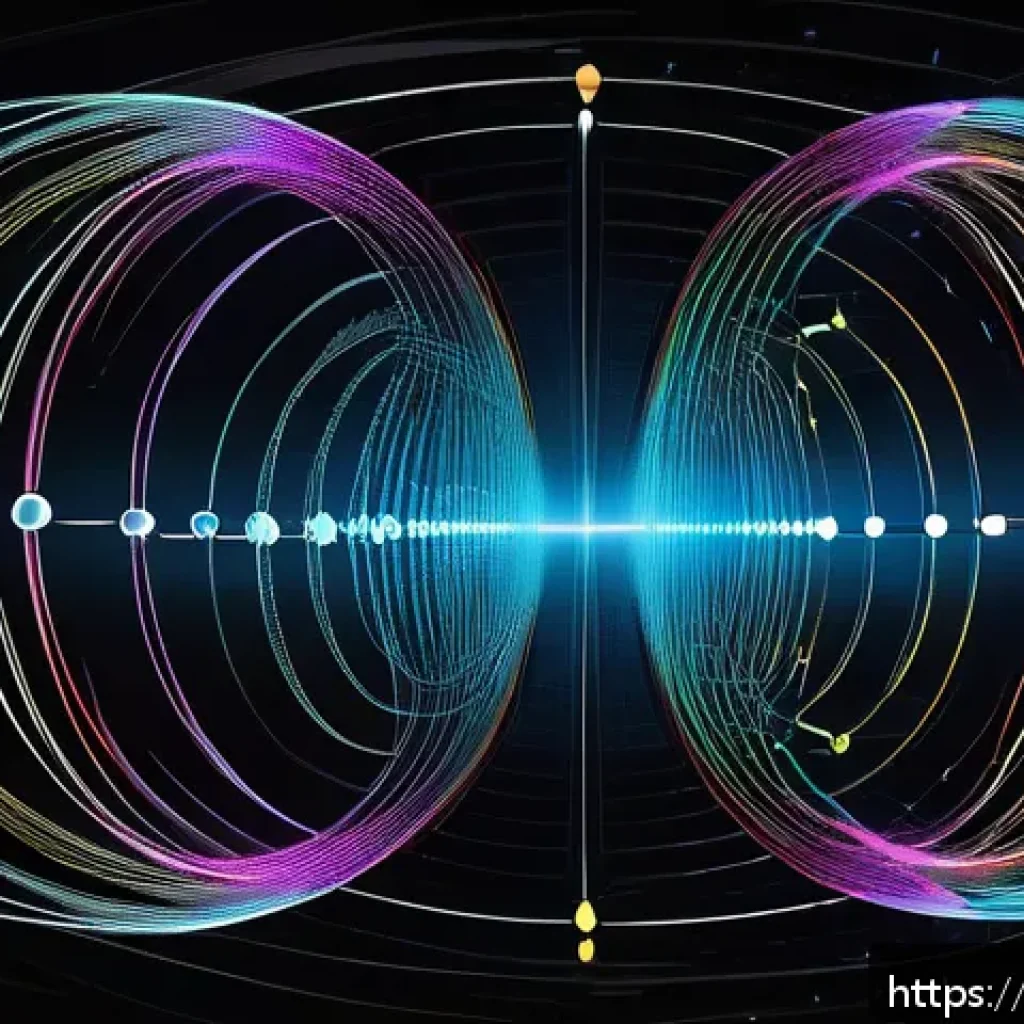 파인만 다이어그램과 입자 충돌 - A highly detailed scientific illustration of a quantum particle interaction diagram inspired by Feyn...