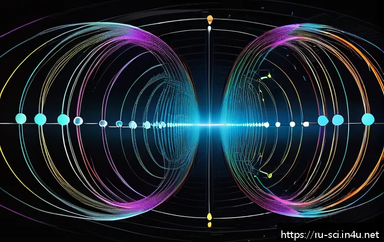 파인만 다이어그램과 입자 충돌 - A highly detailed scientific illustration of a quantum particle interaction diagram inspired by Feyn...