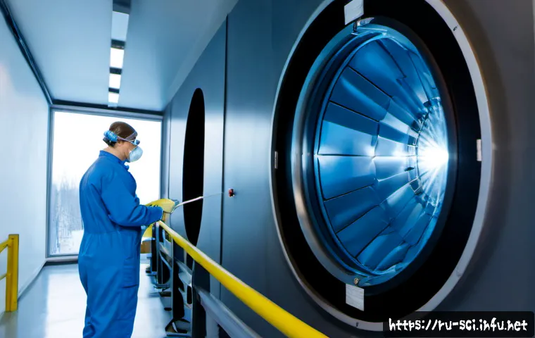 Home 17 고에너지 입자 물리학 - Photorealistic interior of a modern high-energy particle physics laboratory in Russia, a large circu...